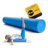 KAWANYO – Pilates Rolle 90 cm für Stabilitäts- & Balanceübungen – Übungshilfe zum Pilatestraining – Yoga Rolle aus Hartschaum für Yoga, Pilates, Fitness, Gymnastik, Reha & Therapie (Blau)
