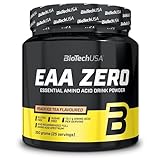 BioTechUSA EAA Zero - Essentielle Aminosäuren Power | 7160mg EAA/Portion | Empfohlenes Verhältnis der WHO | Zuckerfrei, Glutenfrei, 350 g, Pfirsich-Eistee