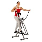 Sunny Health & Fitness SF-E902 Air Walk Crosstrainer Glider, LCD-Monitor, 100 kg max. Gewicht, 762 mm Schrittlänge, Hometrainer, Crosstrainer, Fitnesscomputer, zusammenklappbar, Schwarz, Einheitsgröße