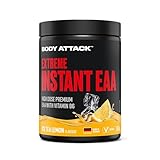 Body Attack Instant EAA Pulver - Ice Tea Lemon - 500g - Made in Germany - 8 essentielle EAA Aminosäuren für eine Protein reiche Ernährung & Muskelaufbau Training