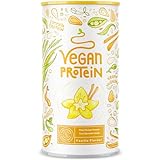 Veganes Proteinpulver - 600g Vanille Eiweißpulver - 22g Protein (auf 30g) - Premiumqualität Vegan Protein Shake - Whey Ersatz - Soja, Reis, Erbsen, Chia, Sonnenblume & Kürbiskernen - Alpha Foods