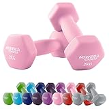 Miweba Sports Neopren Hantelset NKH100 | 𝐏𝐫𝐨𝐟𝐢 Hantel - Hexagon Hanteln Set - Kurzhanteln - Kurzhantel Set - Gymnastikhanteln - Hantel Set - Dumbbell - 0,5-10 Kg (2X 2.0 kg, Rosa)