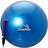CampTeck U6764 Gymnastikball 65cm mit verbesserter Handpumpe für Fitness, Fitnessstudio, Pilates usw. - Geeignet für Männer und Frauen, Blau