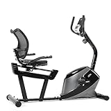 ISE Liegeergometer Heimtrainer für Zuhause mit Magnetbremse, Ergometer Heimtrainer mit Rückenlehne, Pulssensoren und LCD-Display, 8 Widerstandsstufen, SY-6825