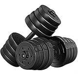 Yaheetech Hanteln Set Kurzhanteln 2er Set 30 KG Hantelstange mit 30 mm Hantelscheiben für Bodybuilding, Muskelaufbau