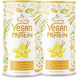 Veganes Proteinpulver - 1200g Vanille Eiweißpulver - 22g Protein (auf 30g) - Premiumqualität Vegan Protein Shake - Whey Ersatz - Aus Soja, Reis, Erbsen, Sonnenblume & Kürbiskernen